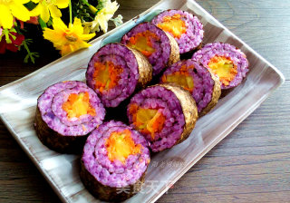 Purple Sweet Potato Floss Sushi Roll recipe