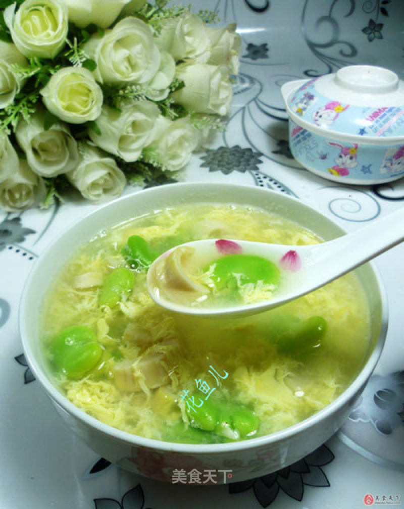 Lamb's Tail Bamboo and Broad Bean Egg Drop Soup recipe