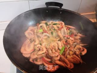 Scallion Fried River Prawn recipe