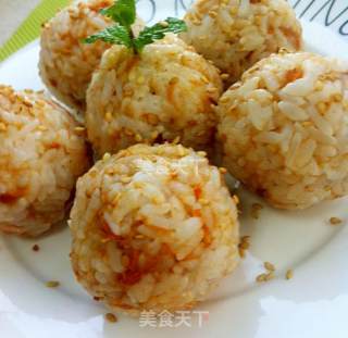 Pork Floss Sesame Rice Ball recipe