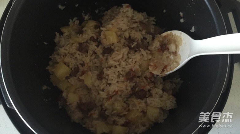 Potato Beef Braised Rice recipe