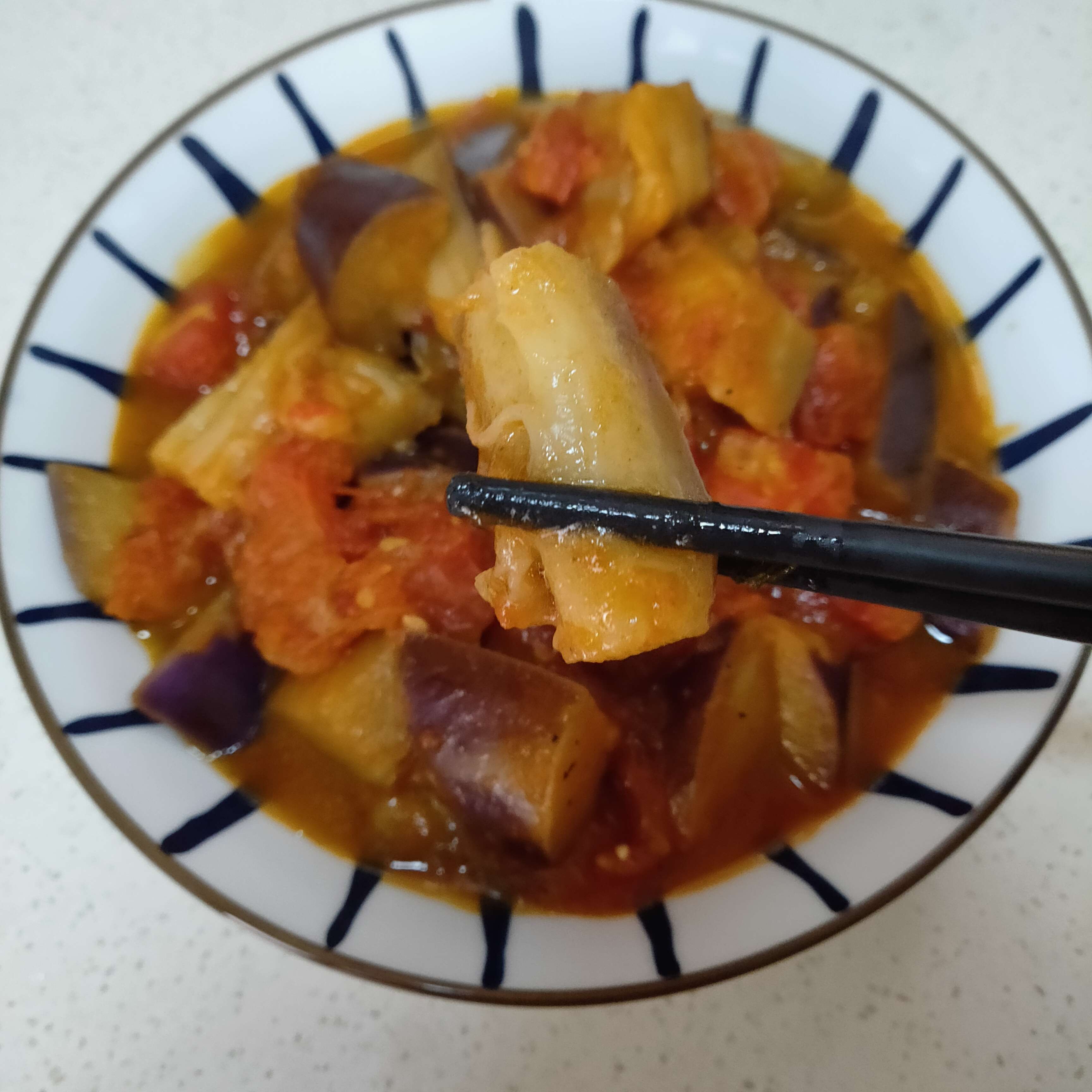 Stir-fried Eggplant with Tomato recipe