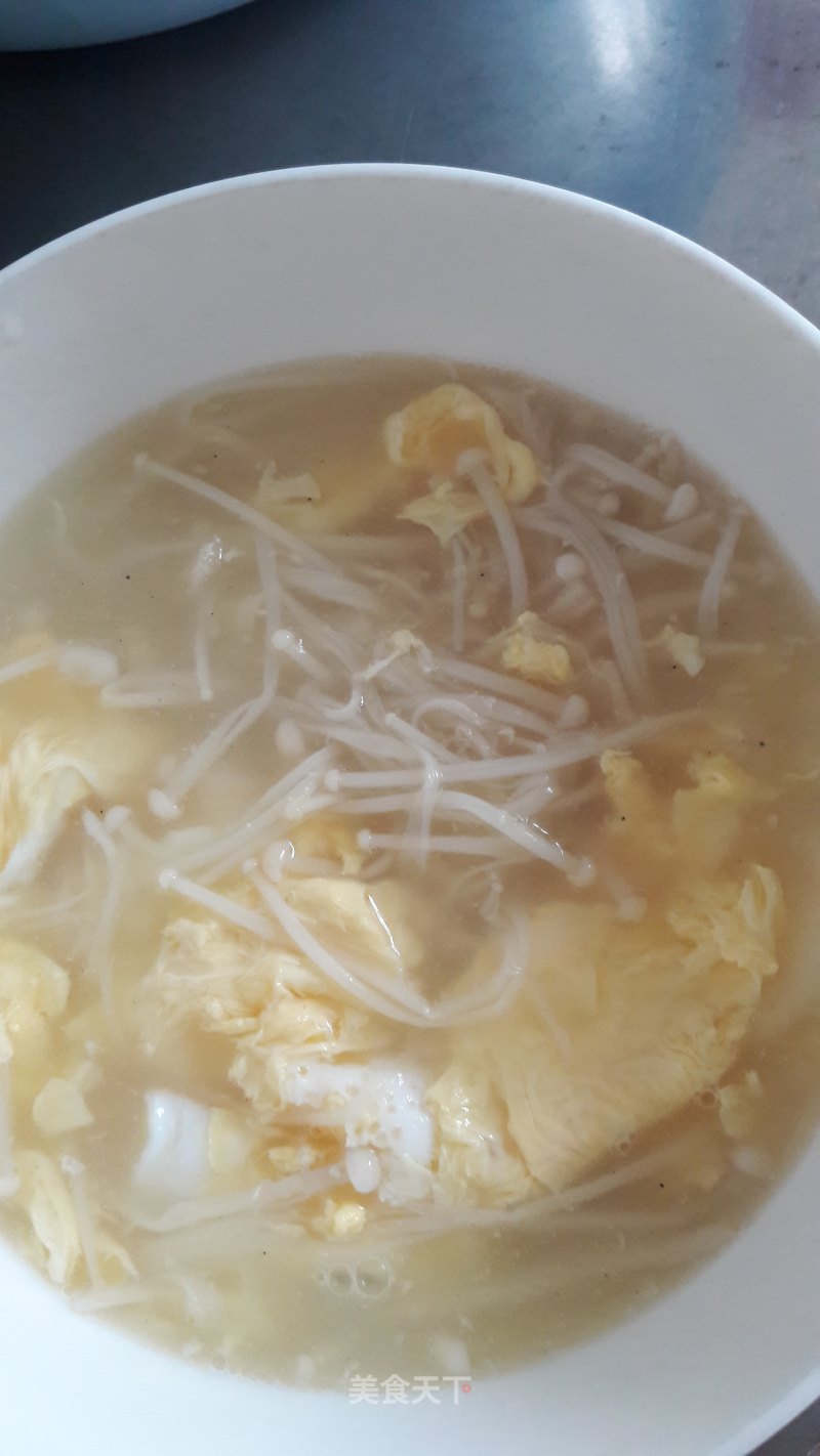 Enoki Mushroom Egg Soup recipe