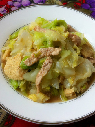 Stir-fried Pork with Frozen Cabbage and Tofu recipe