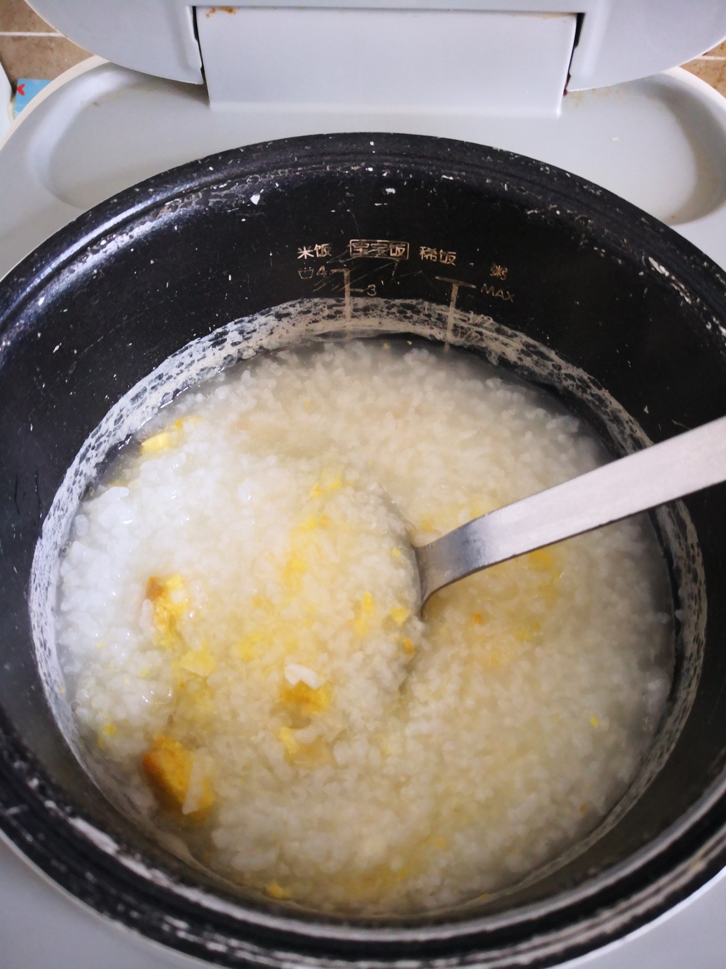 Salted Egg Yolk Rice Porridge recipe