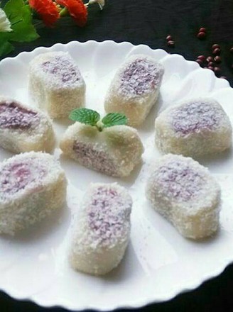 Red Bean Paste with Coconut Glutinous Rice Rolls recipe