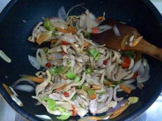 Stir-fried Pork with Onion and Mushroom recipe