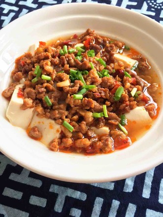 Steamed Tofu with Minced Meat recipe