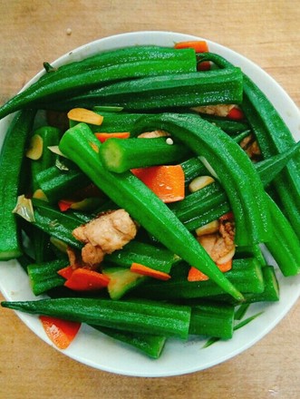 Fried Pork with Okra recipe