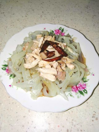 Chicken Shreds Mixed with Noodles recipe