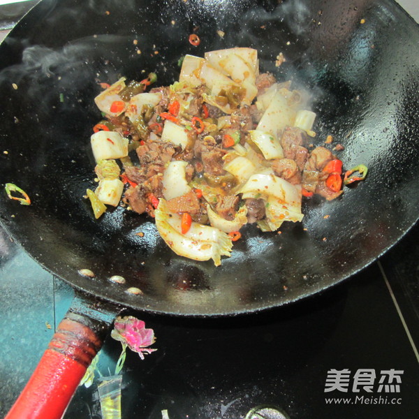 Roast Duck and Stir-fried Cabbage Stem recipe