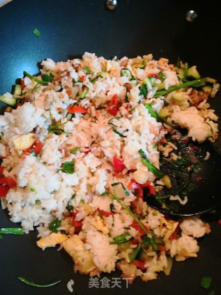 Grilled Chicken Cucumber Fried Rice recipe