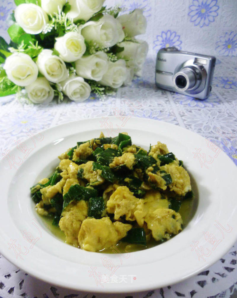 Scrambled Eggs with Onion Leaves