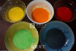 #aca烤明星大赛#five-color Rainbow Cake recipe