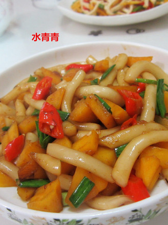 Diced Pumpkin Fried Noodles recipe
