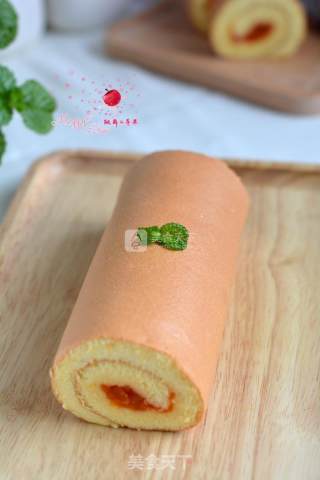 #aca烤明星大赛#papaya Jam Cake Roll recipe