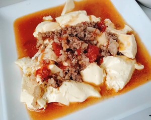 Steamed Egg with Tomato Pork recipe