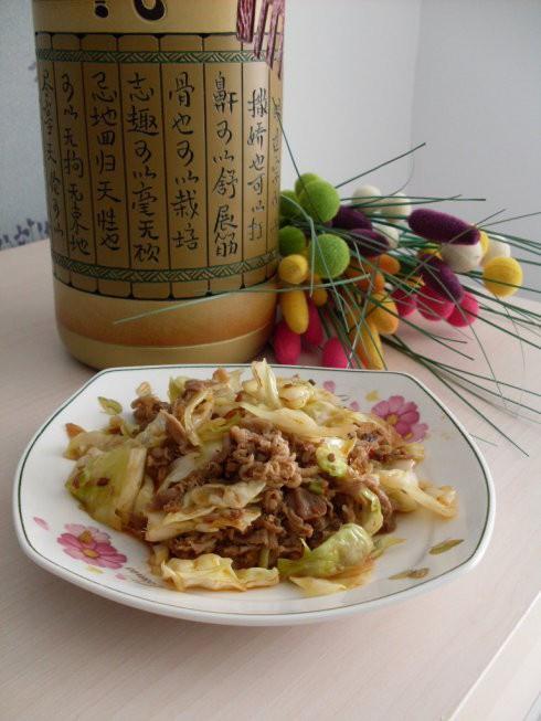 Stir-fried Lamb Slices with Cabbage recipe