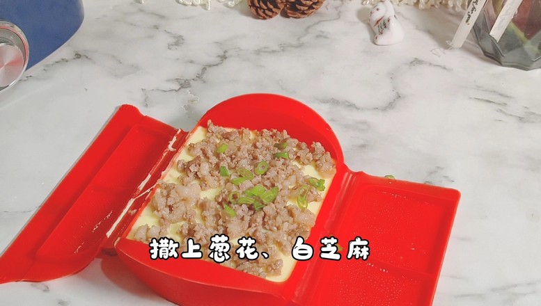 The Homemade Method of Steamed Egg with Tofu with Minced Meat, Delicious, Smooth and Tender recipe