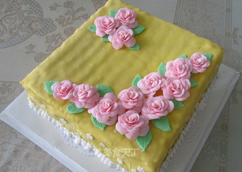 Fondant Cake---peach Blossom recipe