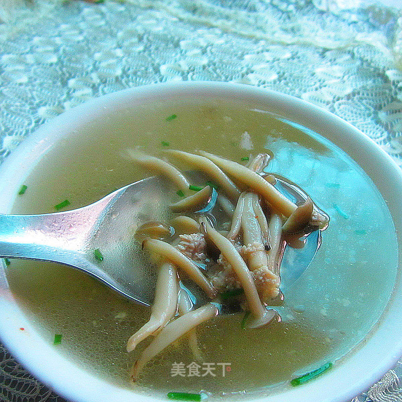 Shimeji Mushroom Soup with Minced Meat recipe