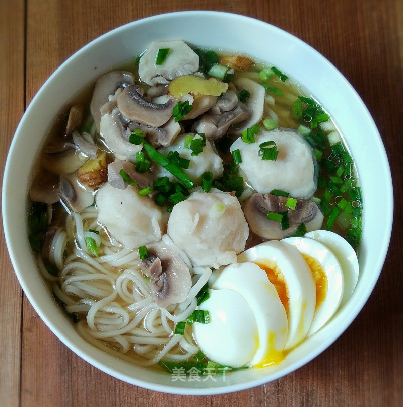 Fish Ball Mushroom Bowl Noodle recipe