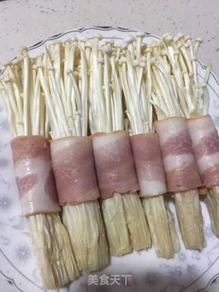 Bacon Enoki Mushroom Roll recipe