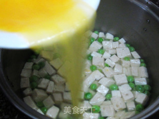 Fresh and Refreshing---pea Tofu Egg Drop Soup recipe