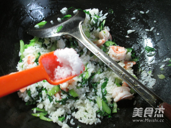 Fried Rice with Shrimp and Green Vegetables recipe
