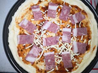 #炉菜#corn, Snow Peas and Bacon Pizza recipe