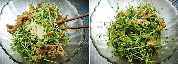 Peach Kernel Pea Sprouts with Cold Dressing recipe