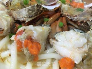 Steamed Crab with Udon Noodles recipe