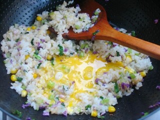 Celery and Purple Cabbage Egg Fried Rice recipe