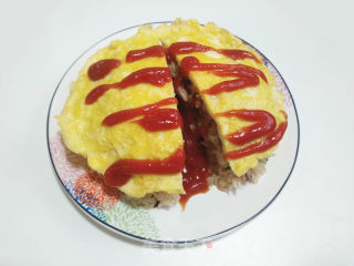 Omelette Rice with Tomato Sauce recipe