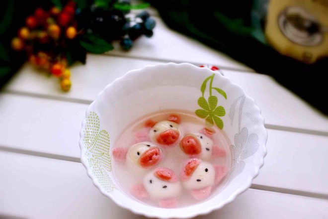 Pink and Tender Pig Glutinous Rice Balls recipe