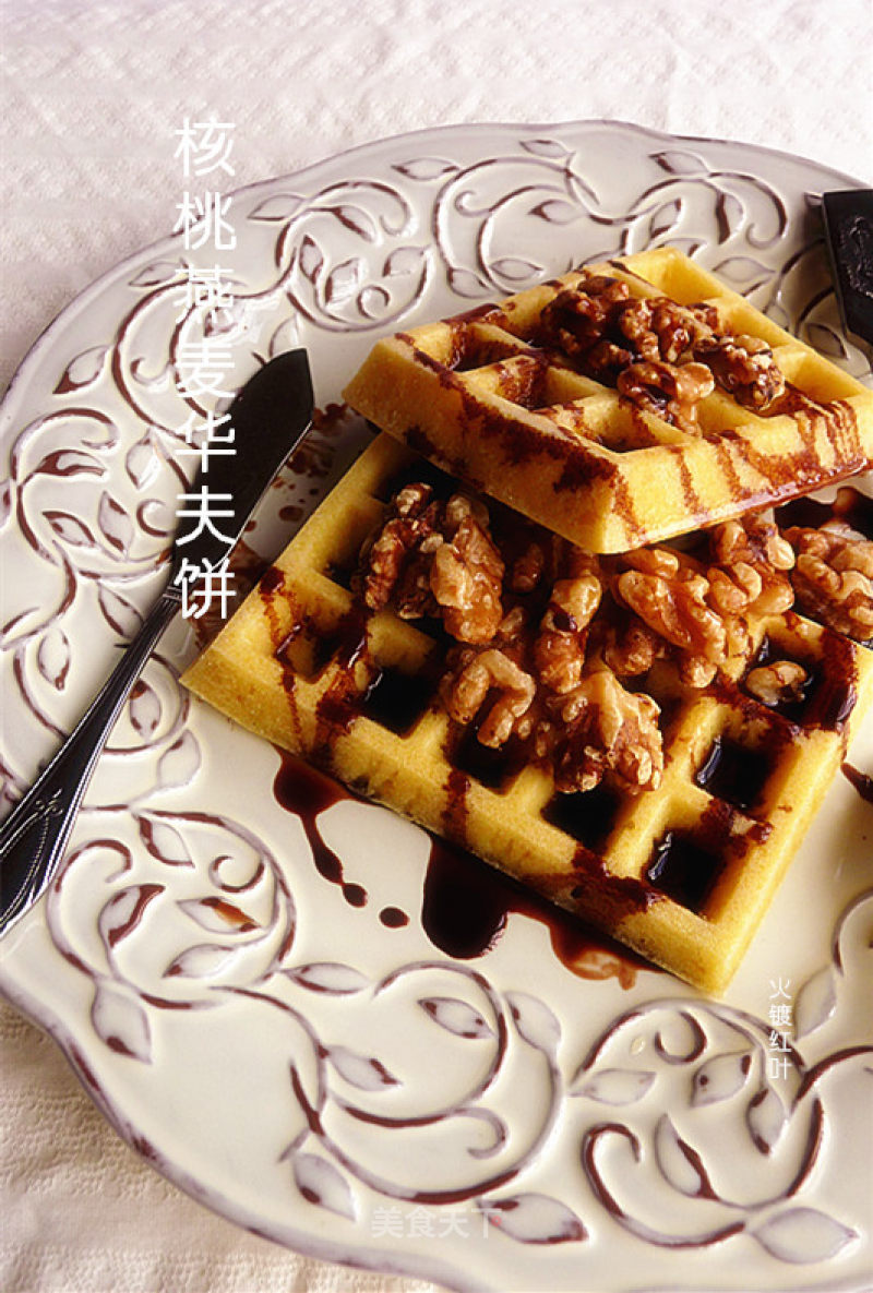 Walnut Oatmeal Waffles