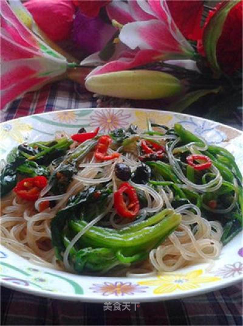 Constipation Recipe---mixed Spinach Vermicelli recipe