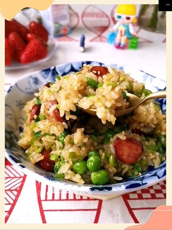 Fried Rice with Pea Sausage recipe