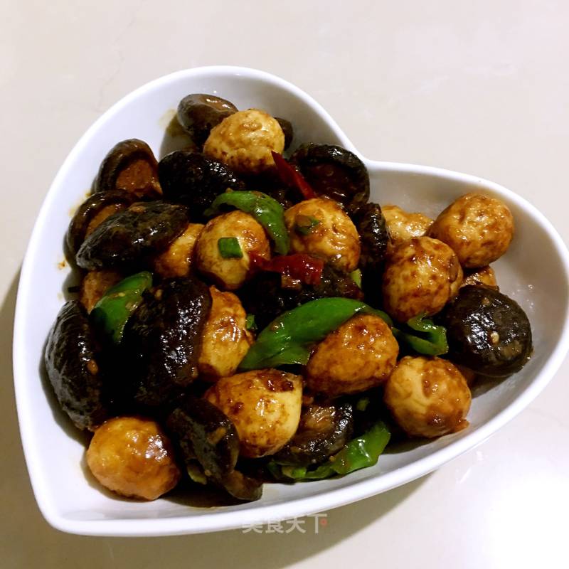 Grilled Quail Eggs with Shiitake Mushrooms recipe