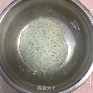 #春食野菜香# Mugwort Egg Yolk Pork Floss Green Tuan recipe