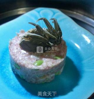 Steamed Crab with Edamame Patty recipe