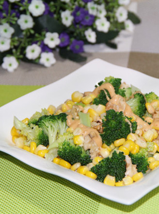 Corn Walnut Broccoli recipe