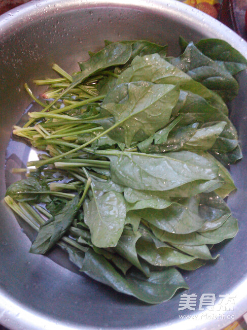 Spinach with Vermicelli recipe