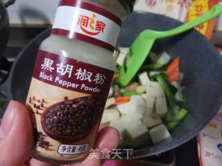 Braised Hakka Tofu with Garlic Sprouts recipe