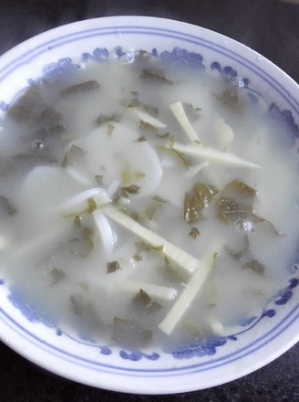 Pickled Vegetables, Winter Bamboo Shoots and Rice Cake Soup recipe