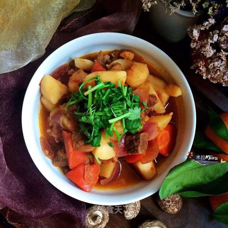 Tomato Beef Stew with Potatoes recipe