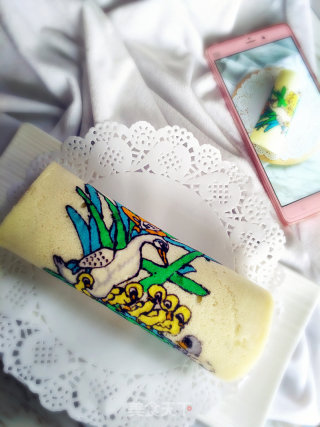 #柏翠大赛#the Ugly Duckling Rose and Yam Mud Painted Cake Roll recipe