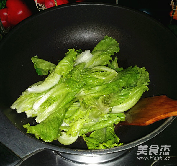 Marinated Egg Noodles with Lettuce and Oyster Sauce recipe