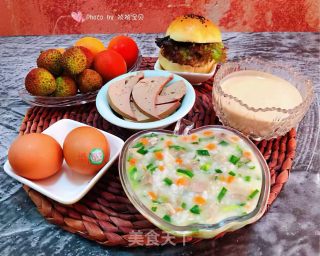 #快手饭#pig's Head Meat, Leek and Carrot Porridge recipe