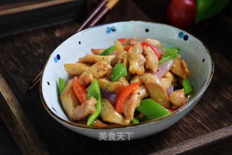 Stir-fried Chicken Fillet with Black Pepper and King Pleurotus recipe